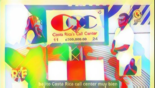 La Rueda de la Fortuna Canal 13. A supervisor at Costa Rica's Call Center wins 3,000,000 colones mon